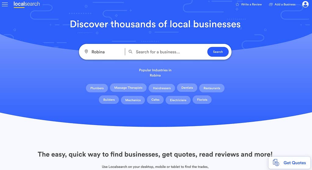 Localsearch Homepage 2022