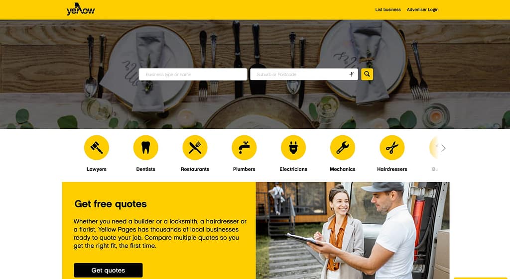 Yellowpages Australia Homepage 2022