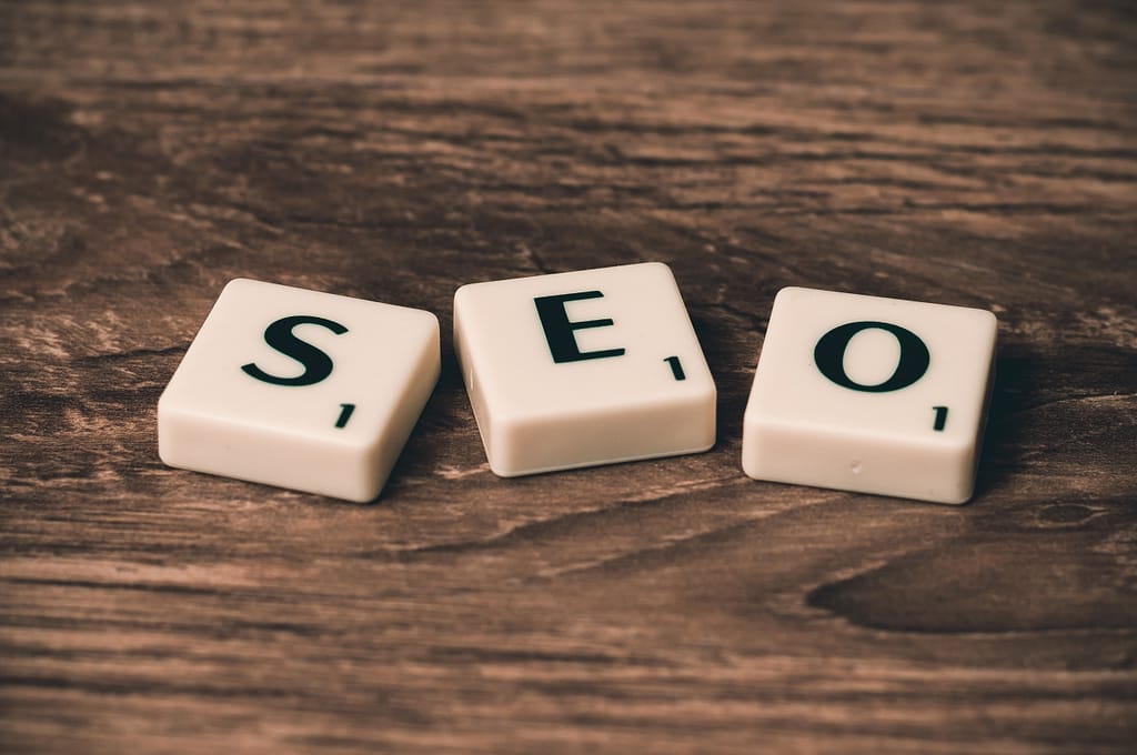 SEO spelt with scrabble squares